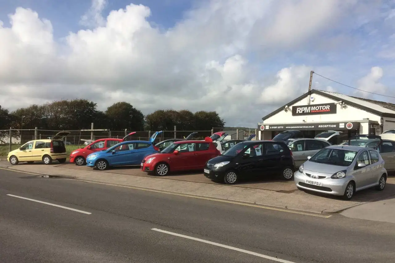 RPM Motor Services workshops and forecourt on Harbour Road Seaton
