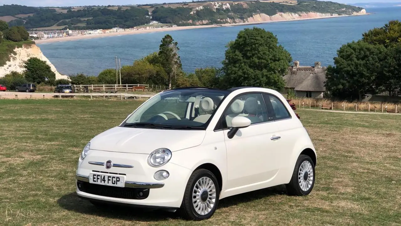 White Fiat 500 for sale overlooking Seaton bay RPM Motor Services